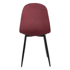 Xenos Eetkamerstoel Ivy velvet - rood - 88x44x53 cm- Eetkamerstoelen