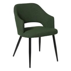 Xenos Eetkamerstoel Leonardo met armleuning - groen - 81x62.5x56 cm- Eetkamerstoelen