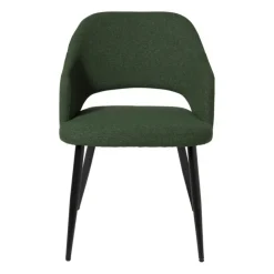 Xenos Eetkamerstoel Leonardo met armleuning - groen - 81x62.5x56 cm- Eetkamerstoelen