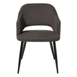 Xenos Eetkamerstoel Leonardo met armleuning - grijs - 81x62.5x56 cm- Eetkamerstoelen