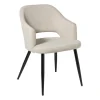 Xenos Eetkamerstoel Leonardo met armleuning - beige - 81x62.5x56 cm- Eetkamerstoelen