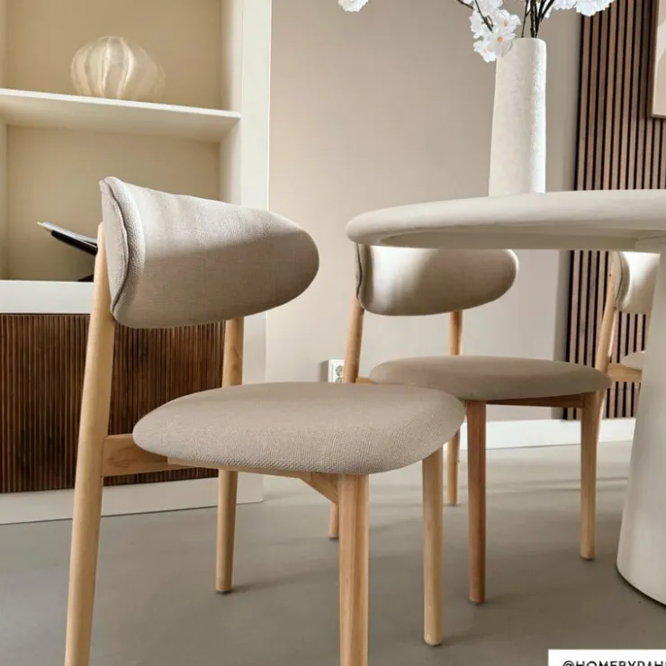 Xenos Eetkamerstoel Niki - wit - 78x55x54 cm- Eetkamerstoelen