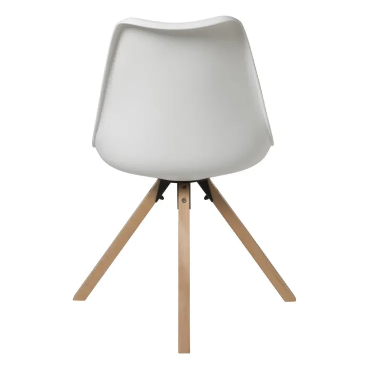 Xenos Eetkamerstoel Olympic - wit/naturel - 82x58x48 cm- Eetkamerstoelen