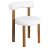 Xenos Eetkamerstoel Ruby - teddy beige/bruin - 73x56.5x53 cm- Eetkamerstoelen