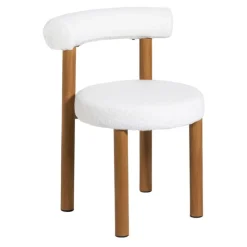 Xenos Eetkamerstoel Ruby - teddy beige/bruin - 73x56.5x53 cm- Eetkamerstoelen