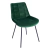 Xenos Eetkamerstoel velvet - donkergroen - 79x50x44 cm- Eetkamerstoelen