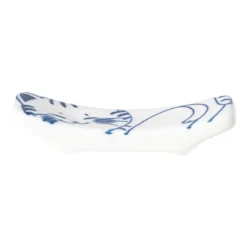 Xenos Eetstokjeshouder Mico kat - blauw/wit - 1.5x6x1.2 cm- Sushi Servies|Eetstokjes