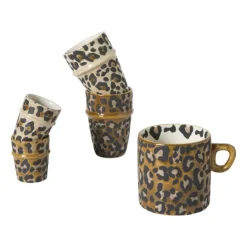 Xenos Espresso mok animal - bruin - 100 ml- Mokken