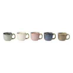 Xenos Espressomokje met gouden rand - roze - 80 ml- Mokken|Kerstcadeaus