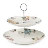 Xenos Etagere bloemen en vlinder - multikleur - 25 cm- Etagères