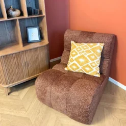 Xenos Fauteuil chenille - bruin - 87x72x66 cm- Fauteuils