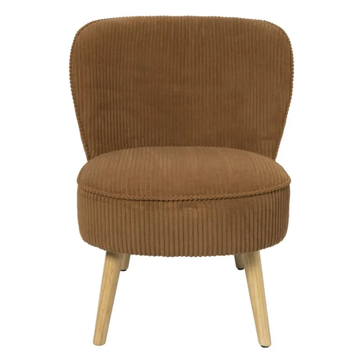 Xenos Fauteuil Didi corduroy - bruin - 77x60x69 cm- Fauteuils