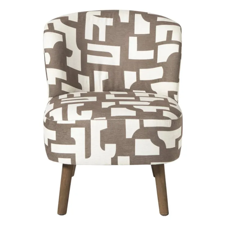 Xenos Fauteuil japandi - beige - 69x66x56 cm- Fauteuils
