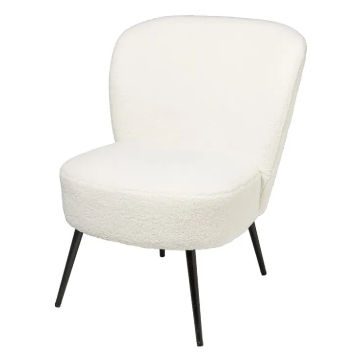 Xenos Fauteuil teddy - wit - 77x69x60 cm- Fauteuils