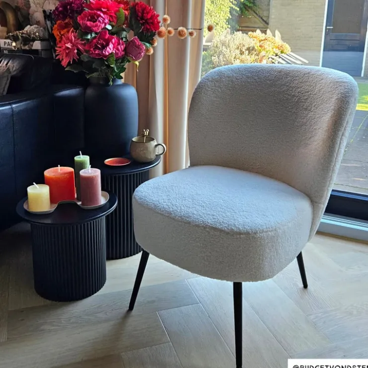 Xenos Fauteuil teddy - wit - 77x69x60 cm- Fauteuils