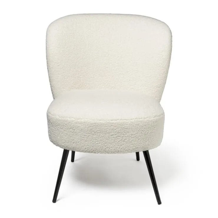 Xenos Fauteuil teddy - wit - 77x69x60 cm- Fauteuils