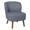 Xenos Fauteuil zigzag - blauw/wit - 69x66x56 cm- Fauteuils