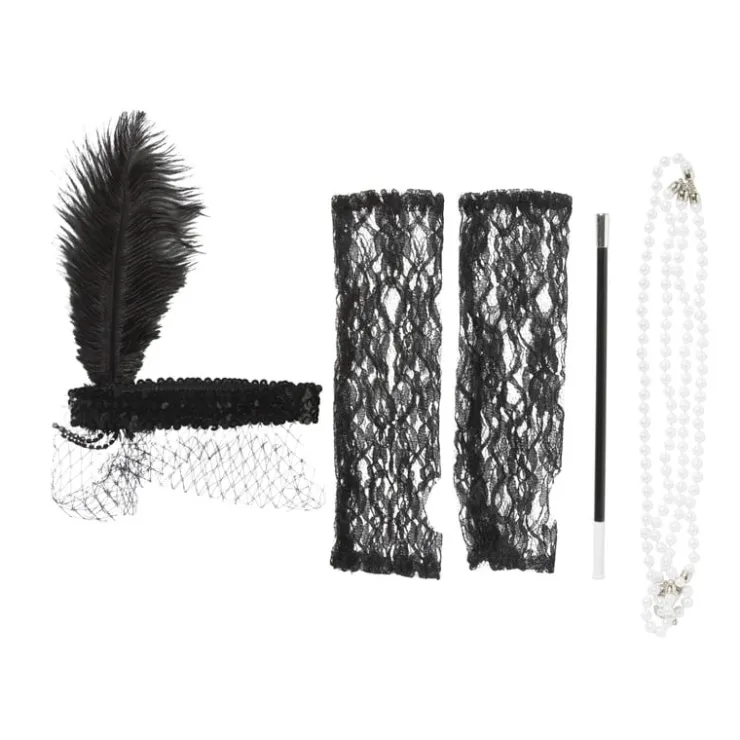 Xenos Feestset Charleston met accessoires - set van 5- Verkleedaccessoires