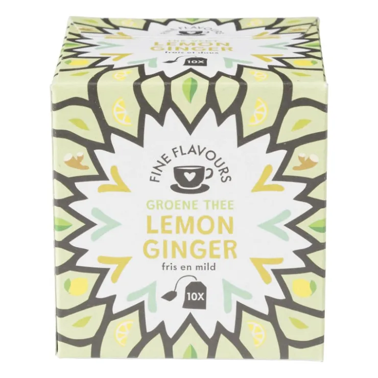 Xenos Fine Flavours groene thee - lemon ginger - 10 zakjes- Thee