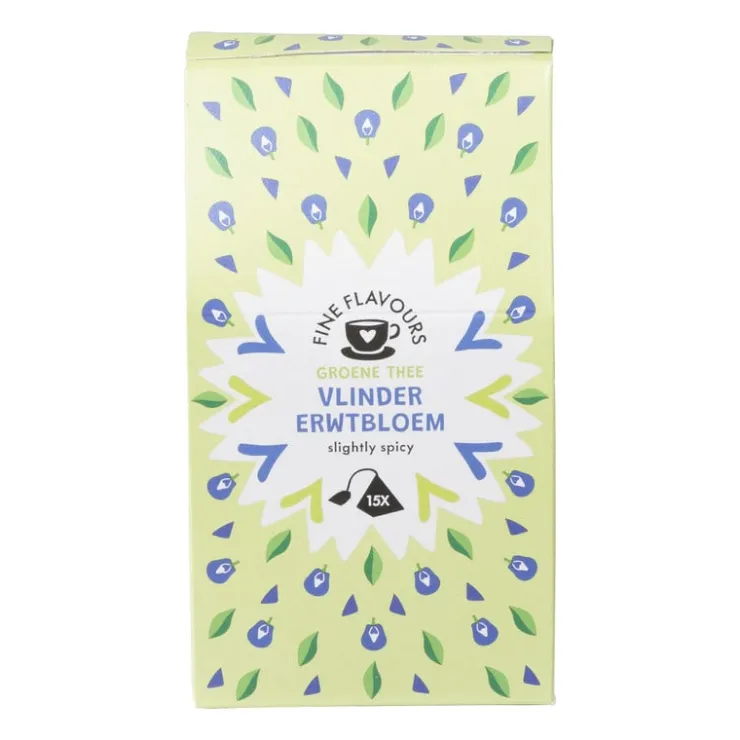 Xenos Fine flavours groene thee - vlindererwt - 15 piramide zakjes- Thee