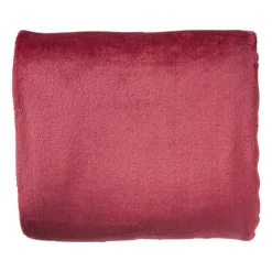 Xenos Fleece deken - bordeauxrood - 200x150 cm- Kerstcadeaus|Plaids