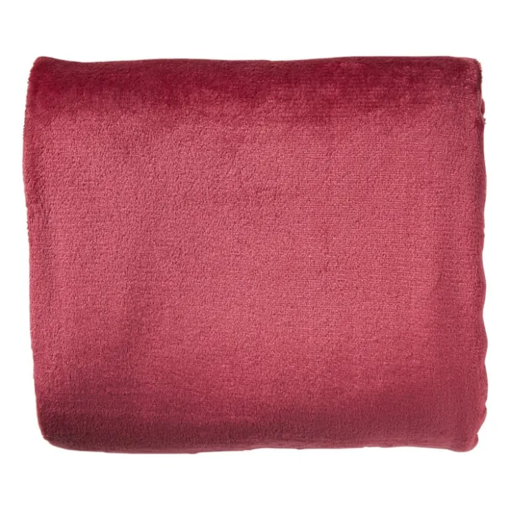 Xenos Fleece deken - bordeauxrood - 200x150 cm- Kerstcadeaus|Plaids