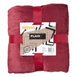 Xenos Fleece deken - bordeauxrood - 200x150 cm- Kerstcadeaus|Plaids