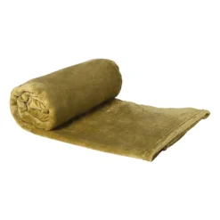 Xenos Fleece deken - olijfgroen - 200x150 cm- Plaids