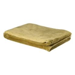 Xenos Fleece deken - olijfgroen - 200x150 cm- Plaids