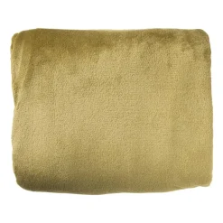 Xenos Fleece deken - olijfgroen - 200x150 cm- Plaids