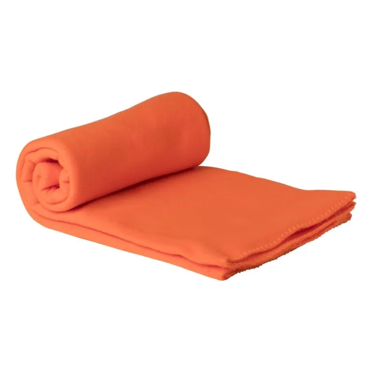 Xenos Fleece deken - oranje - 160x130 cm- Plaids