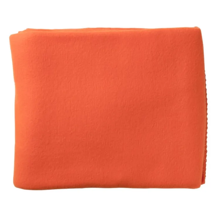 Xenos Fleece deken - oranje - 160x130 cm- Plaids