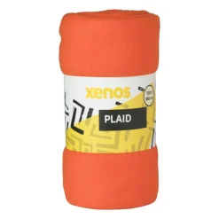 Xenos Fleece deken - oranje - 160x130 cm- Plaids