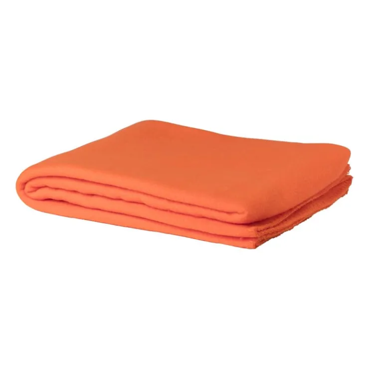 Xenos Fleece deken - oranje - 160x130 cm- Plaids