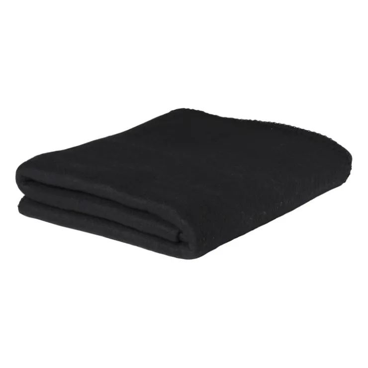 Xenos Fleece deken - zwart - 160x130 cm- Plaids