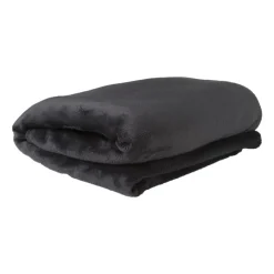 Xenos Fleece deken - zwart - 200x150 cm- Plaids