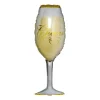 Xenos Folieballon champagneglas - goud/wit - 90 cm- Ballonnen|Verjaardagen
