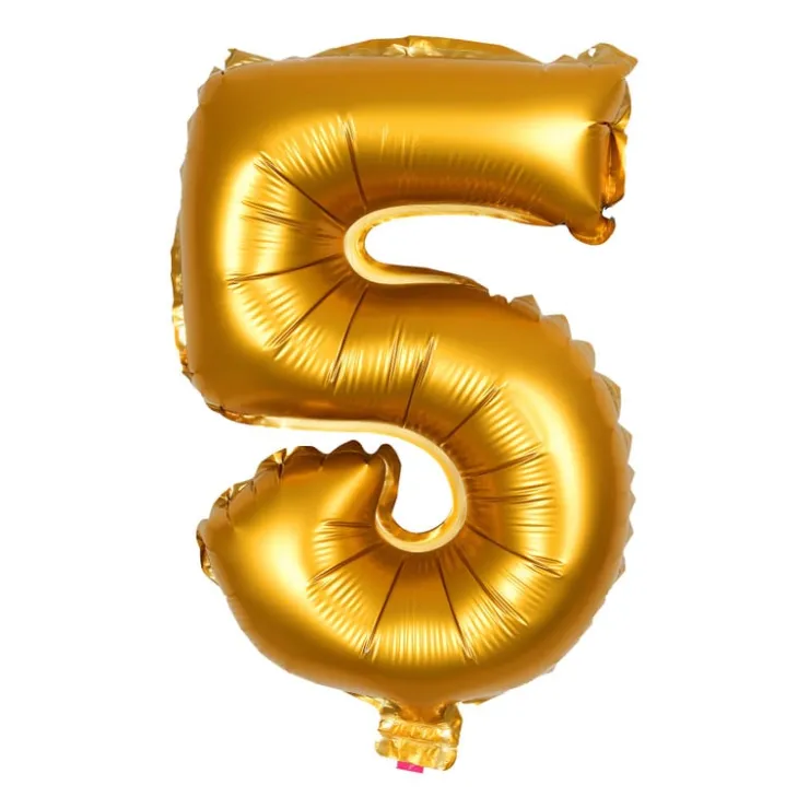 Xenos Folieballon XL - cijfer 5 - 60 cm- Ballonnen|Verjaardagen