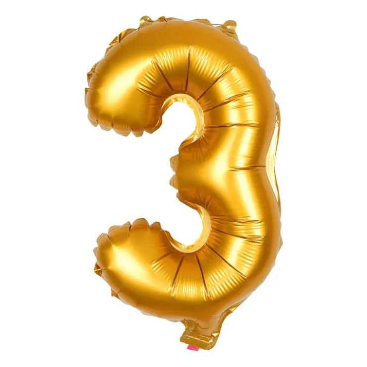 Xenos Folieballon XL - cijfer 3 - 60 cm- Ballonnen|Verjaardagen