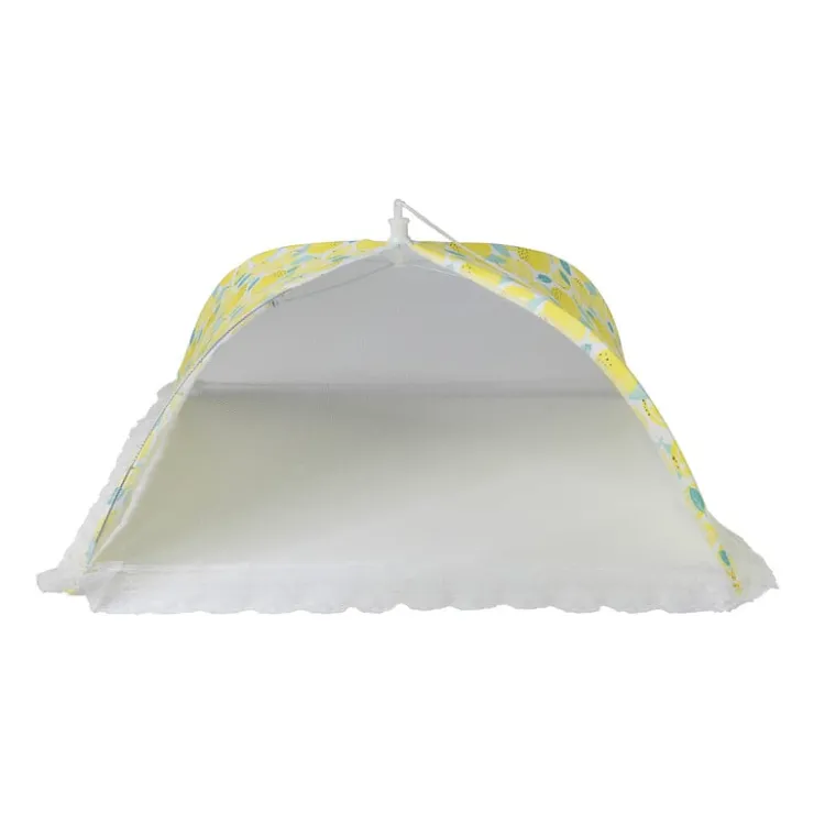 Xenos Foodcover citroen - geel/wit - 45x45 cm- Foodcovers|Buitenservies
