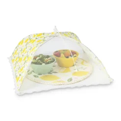 Xenos Foodcover citroen - geel/wit - 45x45 cm- Foodcovers|Buitenservies