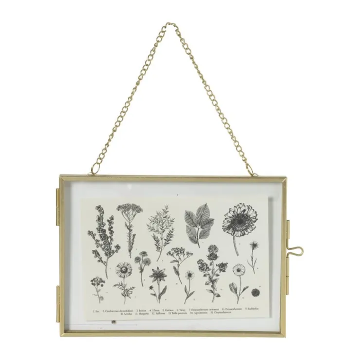 Xenos Fotolijst aan ketting liggend - goudkleurig - 15x10 cm- Fotolijsten