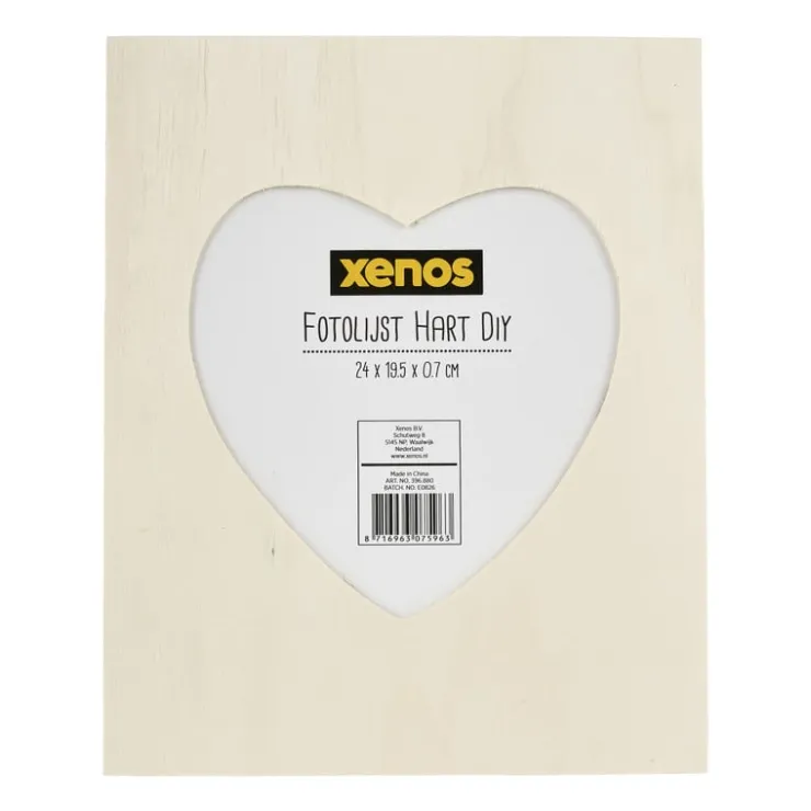 Xenos Fotolijst hart DIY - 24x19.5x0x7 cm- Fotolijsten
