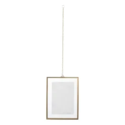 Xenos Fotolijst met ketting - 20x15x1 cm - goudkleurig- Fotolijsten