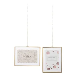 Xenos Fotolijst met ketting - 20x15x1 cm - goudkleurig- Fotolijsten