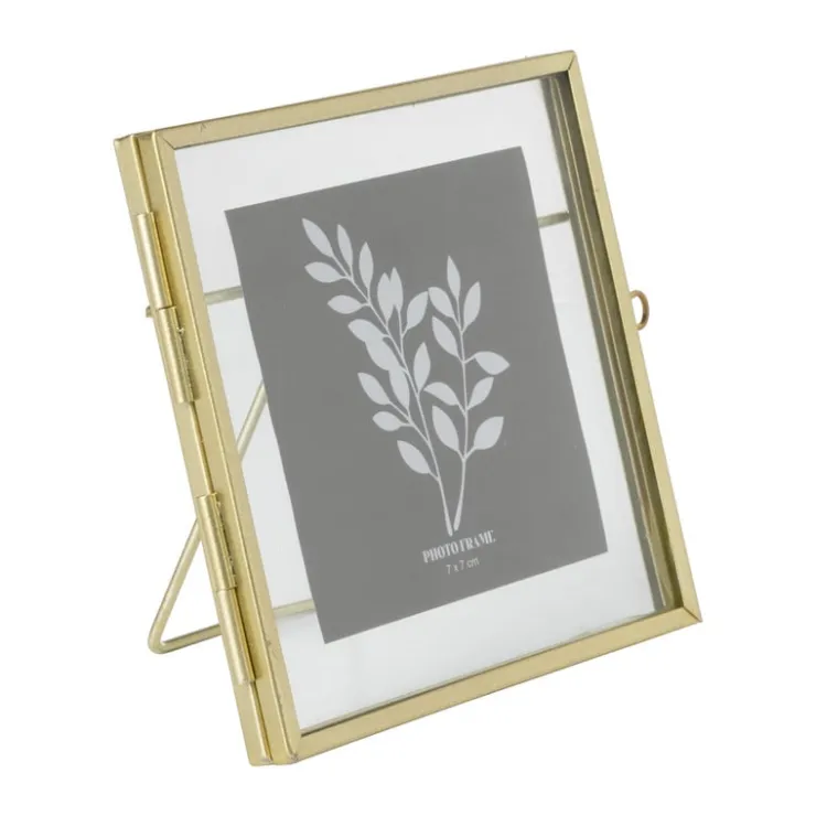 Xenos Fotolijst mini - goudkleurig - 10x10 cm- Fotolijsten