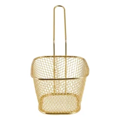 Xenos Frituurmandje - goud - 10.5x8.5x6.5 cm- Keukengerei