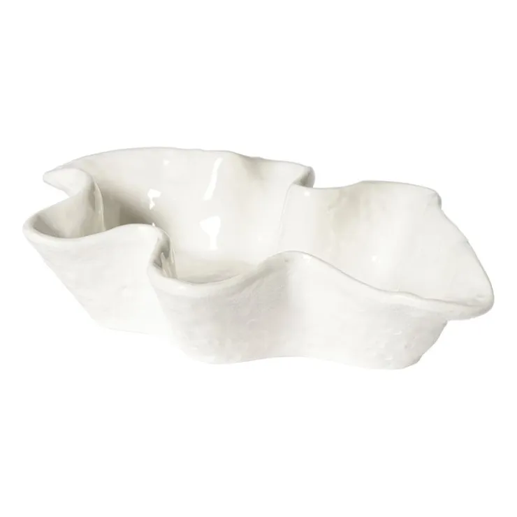 Xenos Fruitschaal Cora - wit -4.3x22.3x15 cm- Schalen