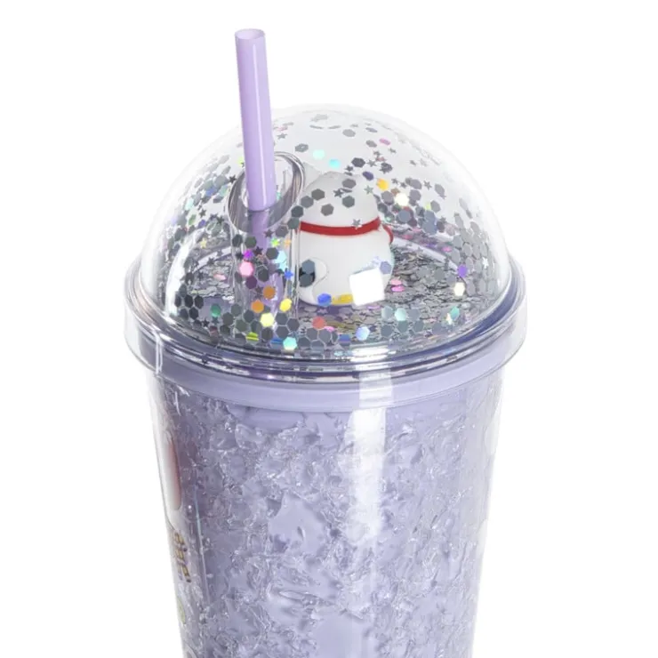 Xenos Funny beker kat - paars - 450 ml- Kinderservies|Kerstcadeaus