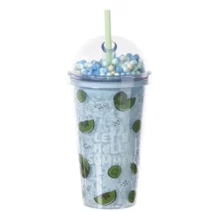 Xenos Funny beker kiwi - blauw - 450 ml- Kinderservies|Kerstcadeaus